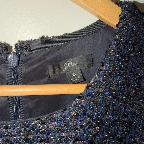 J Crew Tweed Constellation Sparkle Shift Dress Size 16 - Picture 4 of 14